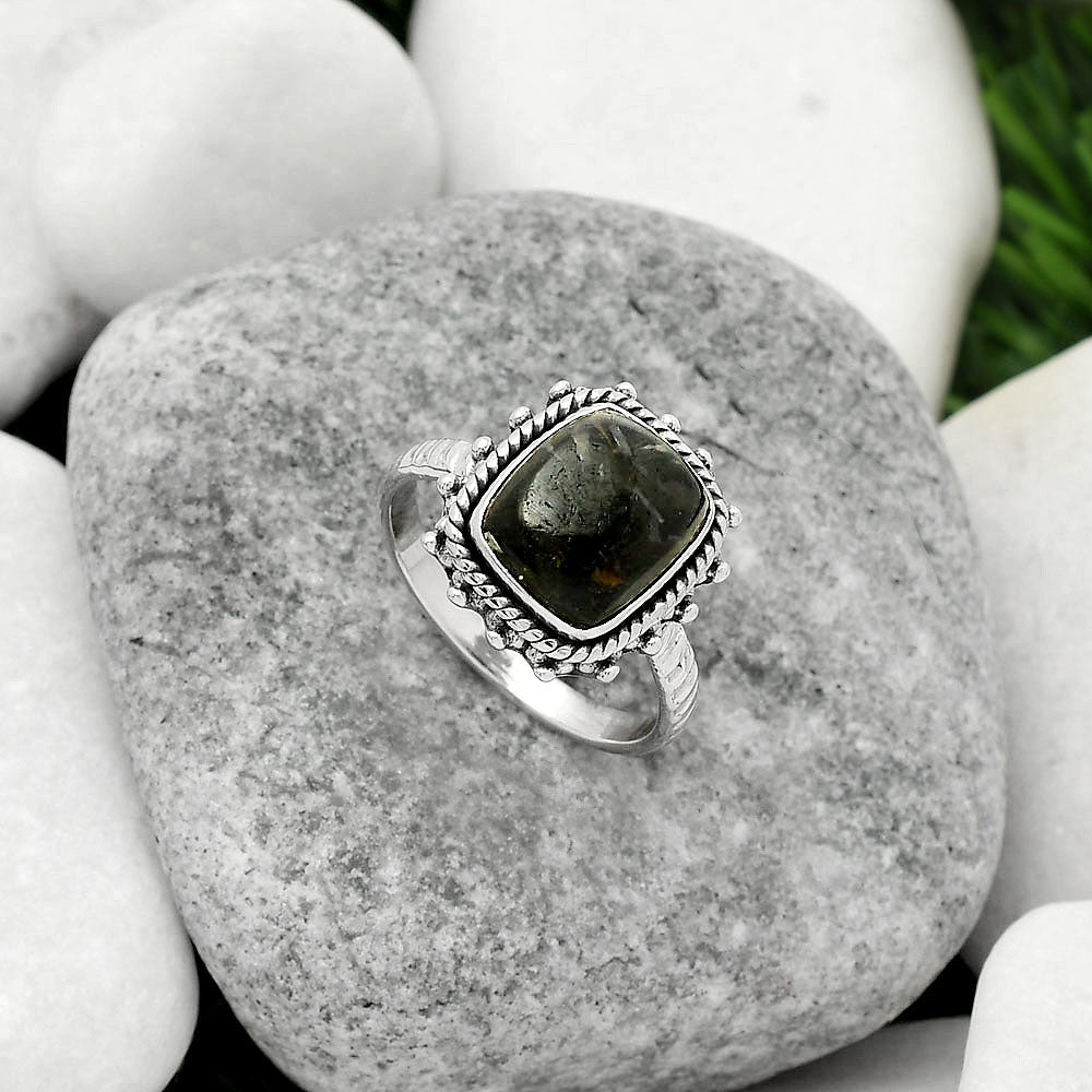 Natural Nuummite Ring size-8.5