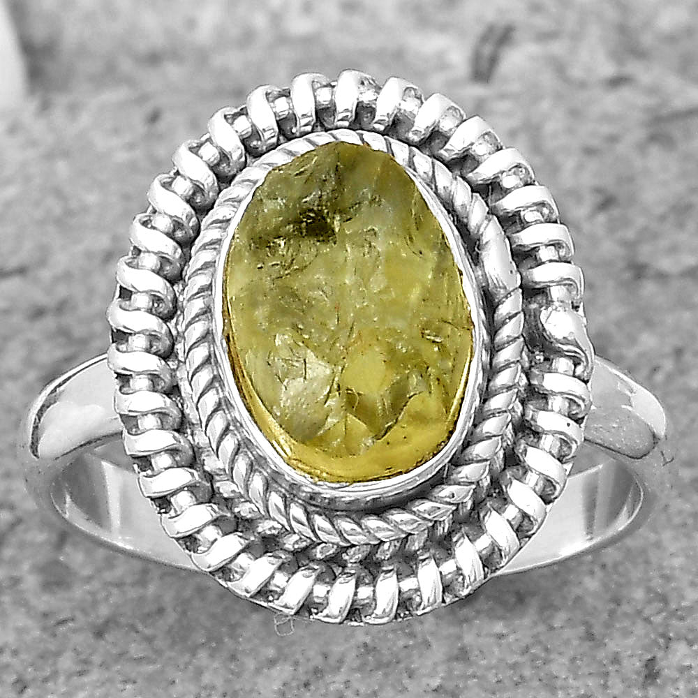 Natural Green Kyanite Rough India Ring size-8.5