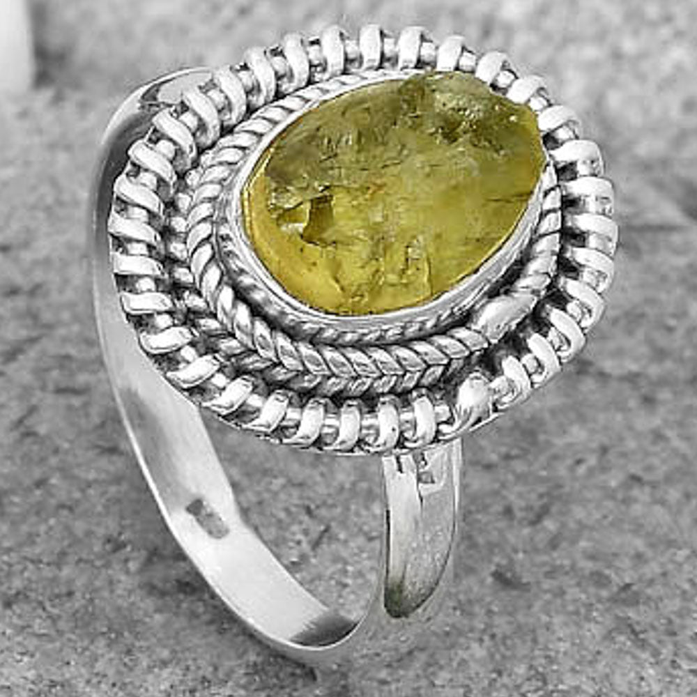 Natural Green Kyanite Rough India Ring size-8.5