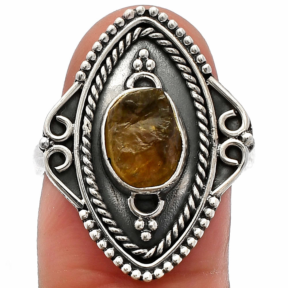 Natural Rare Kornerupine Rough Ring size-8