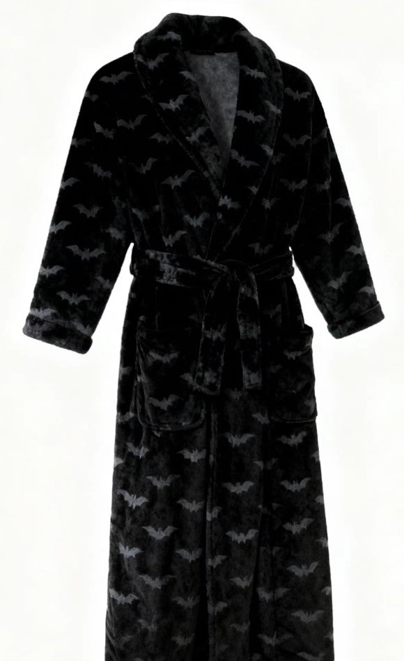 Fleece Robe - Distressed Bats - READY TO SHIP